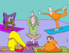 Cartoon: Yoga Senioren (small) by sabine voigt tagged yoga,asana,sport,übung,turnen,hobby,meditation,entspannung,prävention,bewegung,gesundheit,wellness,therapie,fitness,cartoon,oma,seniorin,medizin,pflegeheim,pflege,überalterung,alter,senioren,gymnastik