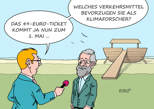 Cartoon: 49-Euro-Ticket (medium) by Erl tagged politik,klima,klimawandel,erderwärmung,klimaschutz,klimapolitik,verkehrspolitik,ampel,öffentliche,verkehrsmittel,49,euro,ticket,klimaforschung,mahnung,anstrengung,klimaziele,anstieg,meeresspiegel,arche,noah,karikatur,erl,politik,klima,klimawandel,erderwärmung,klimaschutz,klimapolitik,verkehrspolitik,ampel,öffentliche,verkehrsmittel,49,euro,ticket,klimaforschung,mahnung,anstrengung,klimaziele,anstieg,meeresspiegel,arche,noah,karikatur,erl