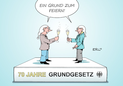 Cartoon: 70 Jahre Grundgesetz (medium) by Erl tagged politik,verfassung,70,jahre,1949,2019,grundgesetz,bundesrepublik,deutschland,demokratie,grundrechte,menschenwürde,meinungsfreiheit,pressefreiheit,unabhängigkeit,justiz,gewaltenteilung,grund,feiern,karikatur,erl,politik,verfassung,70,jahre,1949,2019,grundgesetz,bundesrepublik,deutschland,demokratie,grundrechte,menschenwürde,meinungsfreiheit,pressefreiheit,unabhängigkeit,justiz,gewaltenteilung,grund,feiern,karikatur,erl