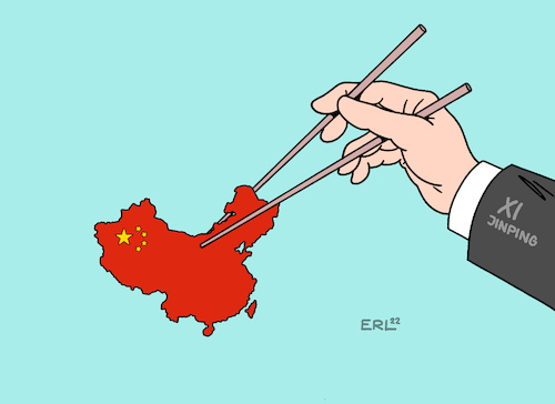 Cartoon: ... und als Nachspeise Taiwan I (medium) by Erl tagged politik,china,machthaber,staatsoberhaupt,staatspräsident,xi,jinping,machtfülle,mao,zedong,tse,tung,parteitag,kommunistische,partei,kp,ziel,fernziel,annexion,taiwan,einverleibung,chinesisch,essen,stäbchen,nachspeise,karikatur,erl,politik,china,machthaber,staatsoberhaupt,staatspräsident,xi,jinping,machtfülle,mao,zedong,tse,tung,parteitag,kommunistische,partei,kp,ziel,fernziel,annexion,taiwan,einverleibung,chinesisch,essen,stäbchen,nachspeise,karikatur,erl
