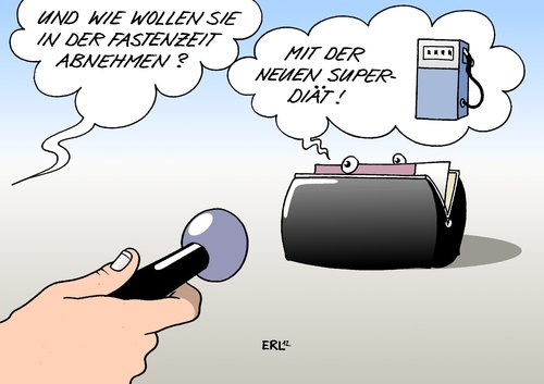 Cartoon: Abnehmen (medium) by Erl tagged fastenzeit,abnehmen,gewicht,diät,super,benzin,benzinpreis,hoch,rekordhoch,geldbeutel,zapfsäule,tankstelle,fastenzeit,abnehmen,gewicht,diät,super,benzin,benzinpreis,hoch,rekordhoch,geldbeutel,zapfsäule,tankstelle