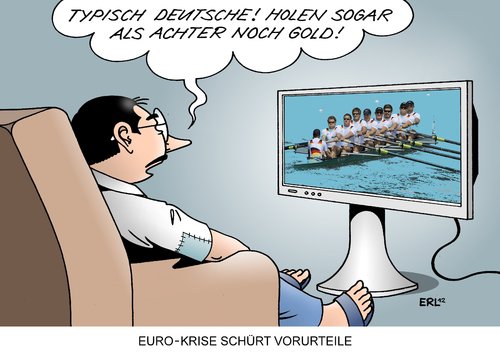 Cartoon: Achter Gold (medium) by Erl tagged eu,süd,nord,arm,reich,kontrolle,sparkurs,schulden,vorurteile,krise,euro,gold,deutschland,achter,rudern,olympia,2012,london,spiele,olympische,olympische spiele,2012,london,olympia,rudern,deutschland,sparkurs,euro,krise,olympische,spiele