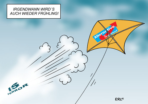 Cartoon: AfD (medium) by Erl tagged afd,alternative,für,deutschland,partei,rechts,rechtspopulismus,rechtsextremismus,islamfeindlichkeit,fremdenfeindlichkeit,ablehnung,flüchtlinge,frankreich,paris,terror,anschläge,is,islamismus,herbst,herbstwind,wind,aufwind,drachen,frühling,karikatur,erl,afd,alternative,für,deutschland,partei,rechts,rechtspopulismus,rechtsextremismus,islamfeindlichkeit,fremdenfeindlichkeit,ablehnung,flüchtlinge,frankreich,paris,terror,anschläge,is,islamismus,herbst,herbstwind,wind,aufwind,drachen,frühling,karikatur,erl