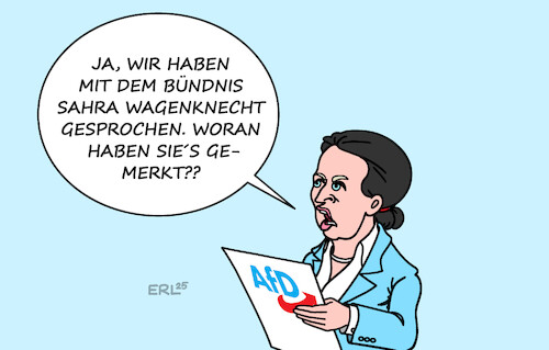 Cartoon: AfD BSW (medium) by Erl tagged politik,afd,gespräche,bsw,bündnis,sahra,wagenknecht,frisur,haarfarbe,rechtsextremismus,karikatur,erl,politik,afd,gespräche,bsw,bündnis,sahra,wagenknecht,frisur,haarfarbe,rechtsextremismus,karikatur,erl