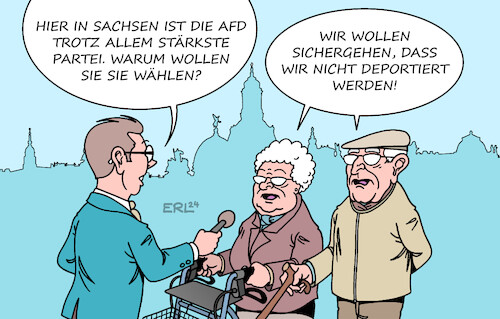 Cartoon: AfD Sachsen (medium) by Erl tagged politik,afd,teilnahme,treffen,potsdam,pläne,deportation,menschen,migrationshintergrund,remigration,rechtsextremimus,umfrage,sachsen,stärkste,partei,landtagswahlen,wählerinnen,wähler,motive,karikatur,erl,politik,afd,teilnahme,treffen,potsdam,pläne,deportation,menschen,migrationshintergrund,remigration,rechtsextremimus,umfrage,sachsen,stärkste,partei,landtagswahlen,wählerinnen,wähler,motive,karikatur,erl