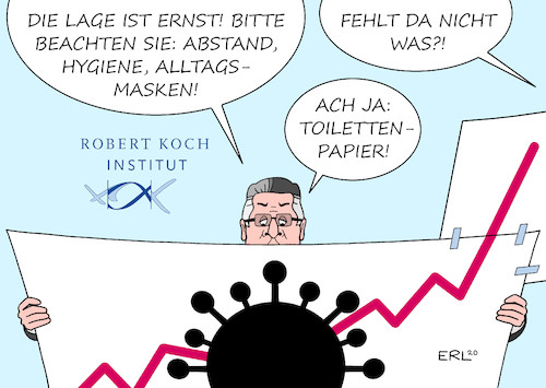 Cartoon: AHA-Regel (medium) by Erl tagged politik,corona,virus,pandemie,covid19,zweite,welle,fallzahlen,anstieg,rekord,infektionen,hiobsbotschaft,robert,koch,institut,praesident,lothar,wieler,aha,regel,abstand,hygiene,alltagsmasken,hamsterkäufe,toilettenpapier,karikatur,erl,politik,corona,virus,pandemie,covid19,zweite,welle,fallzahlen,anstieg,rekord,infektionen,hiobsbotschaft,robert,koch,institut,praesident,lothar,wieler,aha,regel,abstand,hygiene,alltagsmasken,hamsterkäufe,toilettenpapier,karikatur,erl