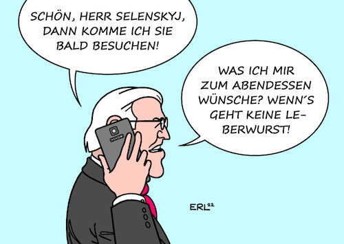 Cartoon: Allergie (medium) by Erl tagged politik,krieg,russland,ukraine,ausladung,bundespräsident,frank,walter,steinmeier,vergangenheit,russlandpolitik,spd,bundeskanzler,olaf,scholz,botschafter,melnyk,beleidigte,leberwurst,gespräch,telefon,versöhnung,präsident,wolodymyr,selenskyj,abendessen,karikatur,erl,politik,krieg,russland,ukraine,ausladung,bundespräsident,frank,walter,steinmeier,vergangenheit,russlandpolitik,spd,bundeskanzler,olaf,scholz,botschafter,melnyk,beleidigte,leberwurst,gespräch,telefon,versöhnung,präsident,wolodymyr,selenskyj,abendessen,karikatur,erl