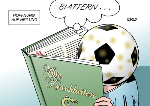 Cartoon: Alte Krankheiten (medium) by Erl tagged fifa,fußball,weltverband,verband,korruption,bestechung,verhaftung,kriminaltät,geld,gier,geldgier,geldmaschine,gewinn,profit,umsatz,weltmeisterschaft,vergabe,russland,katar,präsident,joseph,blatter,sport,spiel,krankheit,blattern,alt,heilung,karikatur,erl,fifa,fußball,weltverband,verband,korruption,bestechung,verhaftung,kriminaltät,geld,gier,geldgier,geldmaschine,gewinn,profit,umsatz,weltmeisterschaft,vergabe,russland,katar,präsident,joseph,blatter,sport,spiel,krankheit,blattern,alt,heilung