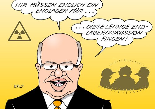 Cartoon: Altmaier (medium) by Erl tagged endlager,altmaier,suche,atomkraft,atommüll,gorleben,strahlung,umweltminister,altmaier,endlager