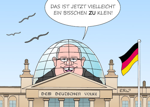 Cartoon: Altmaier Bundestag (medium) by Erl tagged politik,vorschlag,peter,altmaier,verkleinerung,bundestag,minister,parlament,verschlankung,reichstag,kuppel,karikatur,erl,politik,vorschlag,peter,altmaier,verkleinerung,bundestag,minister,parlament,verschlankung,reichstag,kuppel,karikatur,erl