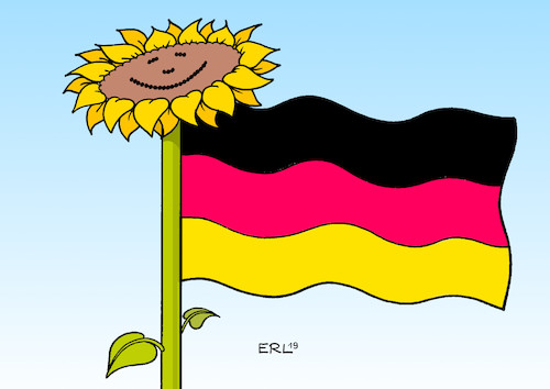 Cartoon: An der Spitze (medium) by Erl tagged politik,umfragewerte,grüne,platz,spitze,flagge,fahnenstange,karikatur,erl,politik,umfragewerte,grüne,platz,spitze,flagge,fahnenstange,karikatur,erl