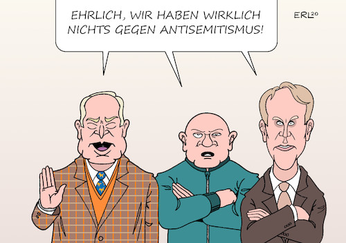 Cartoon: Antisemitismus (medium) by Erl tagged politik,geschichte,holocaust,gedenktag,antisemitismus,deutschland,afd,karikatur,erl,politik,geschichte,holocaust,gedenktag,antisemitismus,deutschland,afd,karikatur,erl