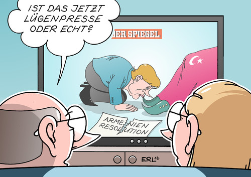 Cartoon: Armenienresolution (medium) by Erl tagged bericht,spiegel,bundesregierung,distanzierung,armenienresolution,bundestag,osmanisches,reich,völkermord,armenier,armenien,benennung,kritik,empörung,wut,türkei,rache,besuchsverbot,bundestagsabgeordnete,politiker,incirlik,luftwaffe,stützpunkt,bundeswehr,lügenpresse,medien,karikatur,erl,bericht,spiegel,bundesregierung,distanzierung,armenienresolution,bundestag,osmanisches,reich,völkermord,armenier,armenien,benennung,kritik,empörung,wut,türkei,rache,besuchsverbot,bundestagsabgeordnete,politiker,incirlik,luftwaffe,stützpunkt,bundeswehr,lügenpresse,medien,karikatur,erl