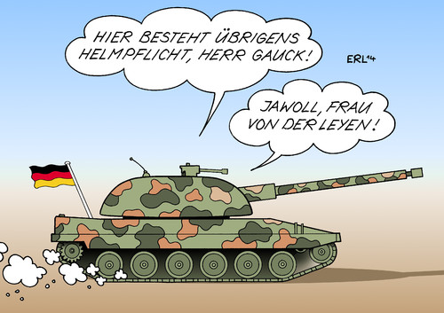 Cartoon: Auslandseinsätze (medium) by Erl tagged auslandseinsätze,bundeswehr,forderung,ankündigung,bundespräsident,joachim,gauck,verteidigungsministerin,ursula,von,der,leyen,un,vereinte,nationen,deutschland,fahrrad,fahrradhelm,helmpflicht,urteil,stahlhelm,panzer,auslandseinsätze,bundeswehr,forderung,ankündigung,bundespräsident,joachim,gauck,verteidigungsministerin,ursula,von,der,leyen,un,vereinte,nationen,deutschland,fahrrad,fahrradhelm,helmpflicht,urteil,stahlhelm,panzer