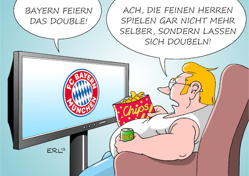 Cartoon: Bayern München feiert (medium) by Erl tagged politik,sport,fußball,dfb,pokal,finale,rb,leipzig,fc,bayern,münchen,sieg,pokalsieger,meistertitel,double,stars,karikatur,erl,politik,sport,fußball,dfb,pokal,finale,rb,leipzig,fc,bayern,münchen,sieg,pokalsieger,meistertitel,double,stars,karikatur,erl