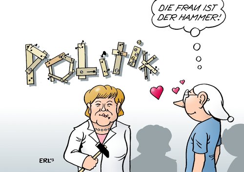 Cartoon: Beliebtheit (medium) by Erl tagged bundeskanzlerin,angela,merkel,umfragewerte,beliebtheit,hoch,politik,cdu,csu,fdp,schwarzgelb,unzufriedenheit,streit,hammer,nagel,herz,bundeskanzlerin,angela,merkel,umfragewerte,beliebtheit,hoch,politik,cdu,csu,fdp,schwarzgelb,unzufriedenheit,streit,hammer,nagel,herz