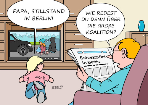 Cartoon: Berlin blockiert (medium) by Erl tagged politik,klima,klimawandel,erderwärmung,proteste,blockade,stillstand,letzte,generation,berlin,kleber,große,koalition,cdu,spd,rotes,rathaus,nachrichten,zeitung,fernsehen,vater,sohn,karikatur,erl,politik,klima,klimawandel,erderwärmung,proteste,blockade,stillstand,letzte,generation,berlin,kleber,große,koalition,cdu,spd,rotes,rathaus,nachrichten,zeitung,fernsehen,vater,sohn,karikatur,erl