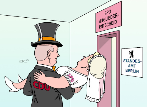 Cartoon: Berliner Hochzeit (medium) by Erl tagged berlin,wahl,landtagswahl,abgeordnetenhaus,sieger,cdu,große,koalition,spd,mitgliederentscheid,engstelle,hindernis,weg,standesamt,hochzeit,kai,wegner,franziska,giffey,braut,bräutigam,karikatur,erl,berlin,wahl,landtagswahl,abgeordnetenhaus,sieger,cdu,große,koalition,spd,mitgliederentscheid,engstelle,hindernis,weg,standesamt,hochzeit,kai,wegner,franziska,giffey,braut,bräutigam,karikatur,erl