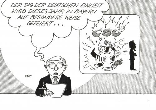 Cartoon: Besonderheit (medium) by Erl tagged deutsche,einheit,tag,feiertag,feier,feiern,bayern,csu,machtkampf,wahl,wahldebakel,stoiber,nachrichten,tag der deutschen einheit,feiertag,feiern,bayern,csu,wahl,wählen,wahlen,edmund stoiber,nachrichten,tv,medien,presse,partei,parteien,tag,der,deutschen,einheit,edmund,stoiber