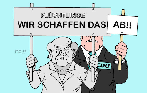 Cartoon: Besuch am Denkmal (medium) by Erl tagged politik,cdu,zuwanderung,migration,flucht,vertreibung,asyl,bundeskanzlerin,angela,merkel,2015,satz,wir,schaffen,das,2023,union,jens,spahn,kehrtwende,begrenzung,flüchtlingszahlen,obergrenze,integrationsgrenze,karikatur,erl,politik,cdu,zuwanderung,migration,flucht,vertreibung,asyl,bundeskanzlerin,angela,merkel,2015,satz,wir,schaffen,das,2023,union,jens,spahn,kehrtwende,begrenzung,flüchtlingszahlen,obergrenze,integrationsgrenze,karikatur,erl