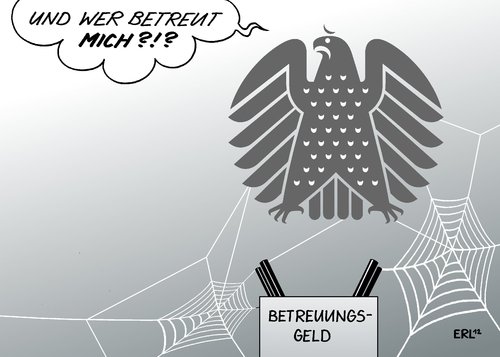 Cartoon: Betreuungsgeld (medium) by Erl tagged betreuungsgeld,bundestag,debatte,abstimmung,hammelsprung,stimmen,abstimmen,abstimmungsfähig,aufhebung,plenarsaal,abgeordnete,leer,bundesadler,betreuung,cdu,csu,fdp,spd,grüne,linke,rednerpult,spinnennetz,betreuungsgeld,bundestag,hammelsprung,stimmen,abstimmen,abstimmungsfähig,aufhebung