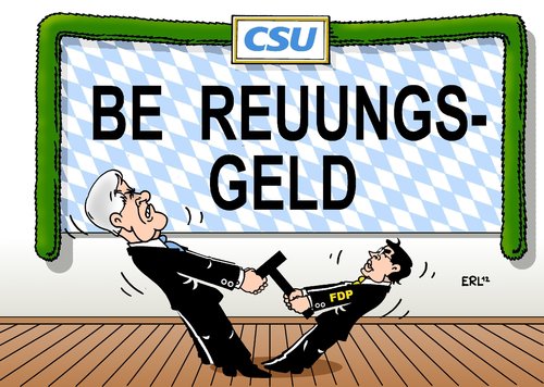 Cartoon: Betreuungsgeld (medium) by Erl tagged betreuungsgeld,streit,koalition,schwarz,gelb,cdu,csu,fdp,horst,seehofer,philipp,rösler,bayern,betreuungsgeld,streit,koalition,schwarz,gelb,cdu,csu,fdp,horst,seehofer,philipp,rösler,bayern