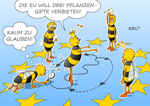 Cartoon: Bienen (medium) by Erl tagged politik,biene,bienen,bienensterben,milbe,pflanzengifte,neonikotinoide,eu,verbot,umwelt,umweltschutz,ökologie,natur,pflanzen,tiere,bestäubung,nahrung,mensch,arbeitsbiene,honigbiene,schwänzeltanz,information,karikatur,erl,politik,biene,bienen,bienensterben,milbe,pflanzengifte,neonikotinoide,eu,verbot,umwelt,umweltschutz,ökologie,natur,pflanzen,tiere,bestäubung,nahrung,mensch,arbeitsbiene,honigbiene,schwänzeltanz,information,karikatur,erl