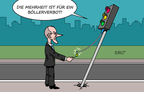 Cartoon: Böller (medium) by Erl tagged politik,jahresende,silvester,neujahr,feuerwerk,böller,diskussion,böllerverbot,mehrheit,bundesregierung,ampel,umfragetief,opposition,friedrich,merz,forderung,neuwahlen,rakete,zündschnur,karikatur,erl,politik,jahresende,silvester,neujahr,feuerwerk,böller,diskussion,böllerverbot,mehrheit,bundesregierung,ampel,umfragetief,opposition,friedrich,merz,forderung,neuwahlen,rakete,zündschnur,karikatur,erl