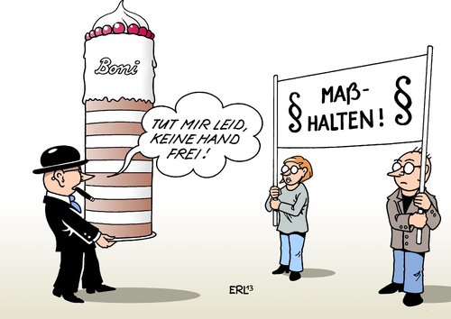 Cartoon: Boni (medium) by Erl tagged boni,manager,gehalt,begrenzung,schweiz,volksabstimmung,diskussion,deutschland,maß,halten,boni