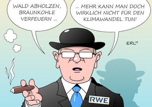 Cartoon: Braunkohle (medium) by Erl tagged politik,irtschaft,industrie,energie,ökologie,braunkohle,rwe,energiekonzern,rodung,hambacher,forst,tagebau,braunkohleabbau,kohlektaftwerke,co2,ausstoß,erhöhung,klimawandel,erderwärmung,umweltschutz,waldbesetzer,widerstand,karikatur,erl,politik,irtschaft,industrie,energie,ökologie,braunkohle,rwe,energiekonzern,rodung,hambacher,forst,tagebau,braunkohleabbau,kohlektaftwerke,co2,ausstoß,erhöhung,klimawandel,erderwärmung,umweltschutz,waldbesetzer,widerstand,karikatur,erl