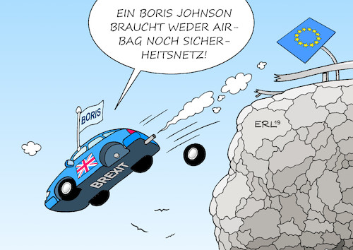 Cartoon: Brexit ohne Netz (medium) by Erl tagged politik,austritt,großbritannien,uk,eu,premierminister,boris,johnson,gesetz,gegen,verlängerung,verhandlungen,regelungen,gefahr,harter,brexit,auto,airbag,karikatur,erl,politik,austritt,großbritannien,uk,eu,premierminister,boris,johnson,gesetz,gegen,verlängerung,verhandlungen,regelungen,gefahr,harter,brexit,auto,airbag,karikatur,erl