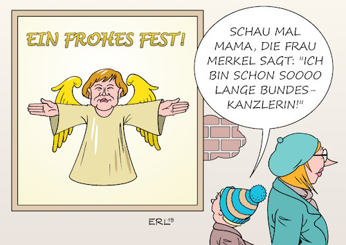 Cartoon: Bundeskanzlerin Merkel (medium) by Erl tagged politik,bundeskanzlerin,angela,amtszeit,länge,konrad,adenauer,helmut,kohl,weihnachten,engel,fest,mutter,kind,karikatur,erl,politik,bundeskanzlerin,angela,amtszeit,länge,konrad,adenauer,helmut,kohl,weihnachten,engel,fest,mutter,kind,karikatur,erl