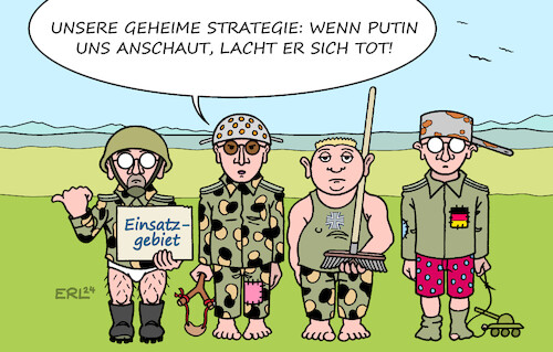 Cartoon: Bundeswehr (medium) by Erl tagged politik,bundeswehr,wehrbericht,wehrbeauftragte,eva,högl,mängel,ausrüstung,waffen,munition,bedrohung,wladimir,putin,russland,krieg,angriff,überfall,ukraine,verteidigung,hilfe,karikatur,erl,politik,bundeswehr,wehrbericht,wehrbeauftragte,eva,högl,mängel,ausrüstung,waffen,munition,bedrohung,wladimir,putin,russland,krieg,angriff,überfall,ukraine,verteidigung,hilfe,karikatur,erl