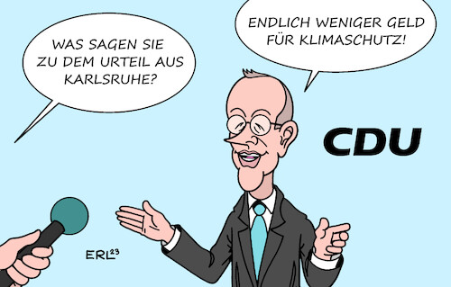 Cartoon: CDU (medium) by Erl tagged politik,finanzen,coronahilfen,notsituation,aussetzung,schuldenbremse,bundesregierung,ampel,spd,grüne,fdp,sondervermögen,klimaschutz,klage,cdu,bundesverfassungsgericht,karlsruhe,urteil,finanzloch,60,milliarden,euro,rückschlag,klima,friedrich,merz,karikatur,erl,politik,finanzen,coronahilfen,notsituation,aussetzung,schuldenbremse,bundesregierung,ampel,spd,grüne,fdp,sondervermögen,klimaschutz,klage,cdu,bundesverfassungsgericht,karlsruhe,urteil,finanzloch,60,milliarden,euro,rückschlag,klima,friedrich,merz,karikatur,erl