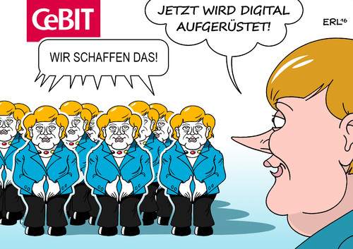 Cartoon: CeBIT (medium) by Erl tagged cebit,digitalisierung,internet,vernetzung,küpnstliche,intelligenz,roboter,cyborg,menschmaschine,bundeskanzlerin,angela,merkel,landtagswahlen,kritik,denkzettel,flüchtlingspolitik,wir,schaffen,das,kurs,karikatur,erl,cebit,digitalisierung,internet,vernetzung,küpnstliche,intelligenz,roboter,cyborg,menschmaschine,bundeskanzlerin,angela,merkel,landtagswahlen,kritik,denkzettel,flüchtlingspolitik,wir,schaffen,das,kurs,karikatur,erl