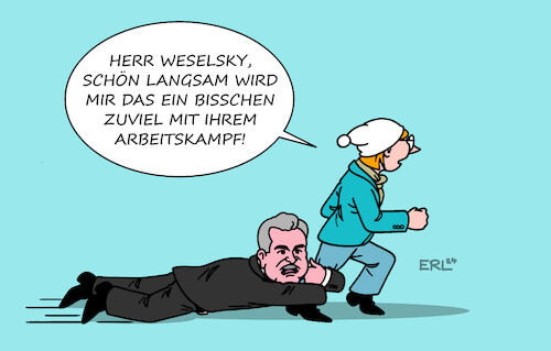 Cartoon: Claus am Bein (medium) by Erl tagged politik,bahn,tarifverhandlungen,tarifkonflikt,gewerkschaft,lokführer,gdl,chef,claus,weselsky,streik,überzogen,bürgerinnen,bürger,genervt,klotz,am,bein,karikatur,erl,politik,bahn,tarifverhandlungen,tarifkonflikt,gewerkschaft,lokführer,gdl,chef,claus,weselsky,streik,überzogen,bürgerinnen,bürger,genervt,klotz,am,bein,karikatur,erl