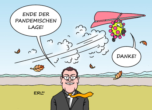 Cartoon: Corona-Herbst (medium) by Erl tagged politik,corona,virus,pandemie,covid19,herbst,welle,anstieg,inzidenz,gesundheitsminister,jens,spahn,verkündung,ende,epidemische,lage,wind,aufwind,drachenfliegen,blätter,laub,karikatur,erl,politik,corona,virus,pandemie,covid19,herbst,welle,anstieg,inzidenz,gesundheitsminister,jens,spahn,verkündung,ende,epidemische,lage,wind,aufwind,drachenfliegen,blätter,laub,karikatur,erl