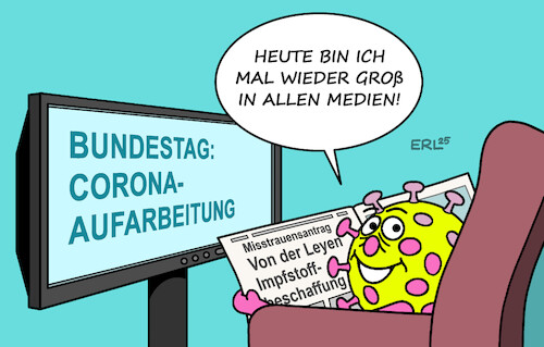 Cartoon: Corona (medium) by Erl tagged politik,corona,virus,pandemie,bundestag,aufarbeitung,eu,parlament,misstrauensantrag,von,der,leyen,impstoff,beschaffung,karikatur,erl,politik,corona,virus,pandemie,bundestag,aufarbeitung,eu,parlament,misstrauensantrag,von,der,leyen,impstoff,beschaffung,karikatur,erl