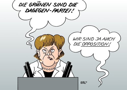 Cartoon: Dagegen-Partei (medium) by Erl tagged die,grünen,grüne,merkel,gegner,dagegen,image,vorwurf,opposition,bundestag,haushaltsdebatte,regierung,schwarz,gelb,cdu,csu,fdp,bundeskanzlerin,angela merkel,image,vorwurf,opposition,bundestag,haushaltsdebatte,regierung,schwarz,gelb,cdu,csu,fdp,bundeskanzlerin,angela,merkel