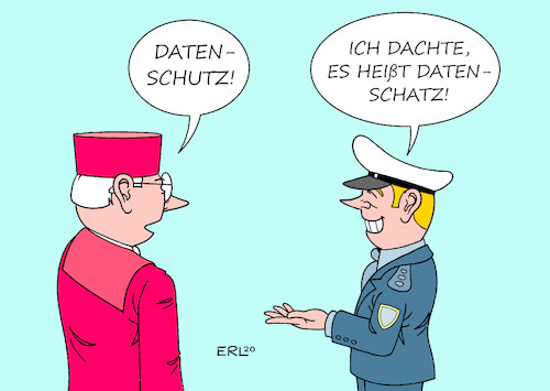 Cartoon: Datenschutz (medium) by Erl tagged politik,urteil,bundesverfassungsgericht,karlsruhe,datenschutz,strafverfolgung,behörden,zugang,daten,bedingungen,lasch,fundgrube,schatz,richter,polizist,polizei,karikatur,erl,politik,urteil,bundesverfassungsgericht,karlsruhe,datenschutz,strafverfolgung,behörden,zugang,daten,bedingungen,lasch,fundgrube,schatz,richter,polizist,polizei,karikatur,erl