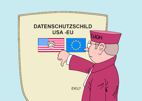 Cartoon: Datenschutzschild (medium) by Erl tagged politik,datenschutz,daten,weitergabe,eu,usa,bedingungen,schutzschild,privacy,shield,loch,fbi,geheimdienste,nsa,urteil,eugh,richter,regeln,datentransfer,unzulässig,karikatur,erl,politik,datenschutz,daten,weitergabe,eu,usa,bedingungen,schutzschild,privacy,shield,loch,fbi,geheimdienste,nsa,urteil,eugh,richter,regeln,datentransfer,unzulässig,karikatur,erl