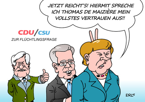 De Maiziere Merkel Seehofer