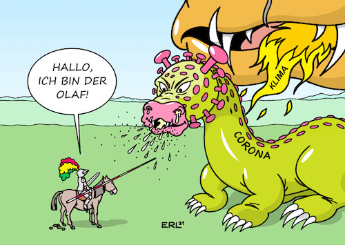 Cartoon: Der Neue (medium) by Erl tagged politik,regierung,regierungswechsel,groko,ampel,spd,grüne,fdp,kanzler,bundeskanzler,olaf,scholz,aufgaben,belastungsproben,corona,pandemie,covid19,klimawandel,erderwärmung,klimaneutralität,drache,ritter,karikatur,erl,politik,regierung,regierungswechsel,groko,ampel,spd,grüne,fdp,kanzler,bundeskanzler,olaf,scholz,aufgaben,belastungsproben,corona,pandemie,covid19,klimawandel,erderwärmung,klimaneutralität,drache,ritter,karikatur,erl