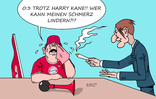 Cartoon: Die Ampel hilft (medium) by Erl tagged politik,sport,fußball,fc,bayern,münchen,rekord,summe,transfer,100,millionen,stürmer,harry,kane,spiel,supercup,meister,pokalsieger,rb,leipzig,niederlage,fan,schmerz,linderung,ampel,freigabe,cannabis,gesundheitsminister,karl,lauterbach,karikatur,erl,politik,sport,fußball,fc,bayern,münchen,rekord,summe,transfer,100,millionen,stürmer,harry,kane,spiel,supercup,meister,pokalsieger,rb,leipzig,niederlage,fan,schmerz,linderung,ampel,freigabe,cannabis,gesundheitsminister,karl,lauterbach,karikatur,erl