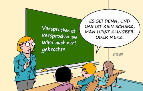 Cartoon: Die lieben Kleinen (medium) by Erl tagged politik,bundesregierung,cdu,csu,spd,stromsteuer,senkung,bruch,wahlversprechen,merz,klingbeil,schule,karikatur,erl,politik,bundesregierung,cdu,csu,spd,stromsteuer,senkung,bruch,wahlversprechen,merz,klingbeil,schule,karikatur,erl
