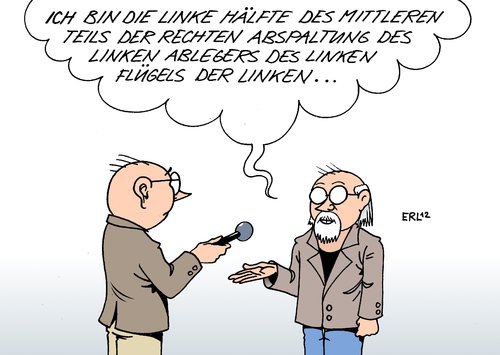 Cartoon: Die Linke in zehn Jahren (medium) by Erl tagged die,linke,linkspartei,vorsitz,spitze,doppelspitze,flügel,streit,ost,west,abspaltung,ableger,teil,fundis,realos,partei,parteitag,göttingen,die linke,linkspartei,vorsitz,parteitag,göttingen,die,linke