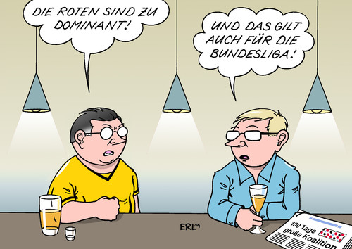 Cartoon: Die Roten (medium) by Erl tagged fußball,bundesliga,meister,bayern,münchen,rekord,dominant,dominanz,100,tage,große,koalition,groko,schwarz,rot,theke,kneipe,bier,fan,borussia,dortmund,bvb,fußball,bundesliga,meister,bayern,münchen,rekord,dominant,dominanz,100,tage,große,koalition,groko,schwarz,rot,theke,kneipe,bier,fan,borussia,dortmund,bvb