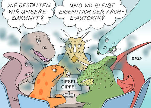 Cartoon: Diesel-Gipfel (medium) by Erl tagged politik,autoindustrie,diesel,gipfel,stickoxide,luftverschmutzung,auto,dieselaffäre,dieselgate,software,manipulation,abgase,abgaswerte,abgastest,automobilkonzerne,autobauer,technologie,dinosaurier,raucher,rauchen,zukunft,elektromobilität,autofahrer,verbraucher,gesundheit,karikatur,erl,politik,autoindustrie,diesel,gipfel,stickoxide,luftverschmutzung,auto,dieselaffäre,dieselgate,software,manipulation,abgase,abgaswerte,abgastest,automobilkonzerne,autobauer,technologie,dinosaurier,raucher,rauchen,zukunft,elektromobilität,autofahrer,verbraucher,gesundheit,karikatur,erl