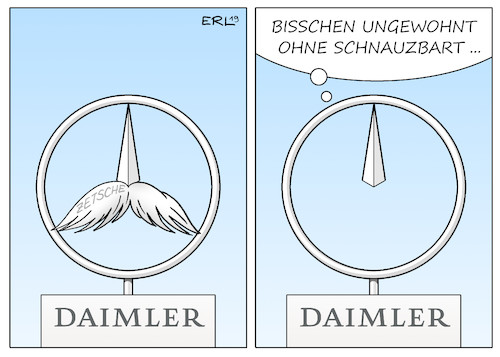 Cartoon: Dieter Zetsche (medium) by Erl tagged politik,wirtschaft,aoto,automobilbau,autoindustrie,autokonzern,daimler,ag,dieter,zetsche,markenzeichen,schnauzbart,abschied,vorstandsvorsitzender,nachfolger,ola,källenius,mercedesstern,stuttgart,karikatur,erl,politik,wirtschaft,aoto,automobilbau,autoindustrie,autokonzern,daimler,ag,dieter,zetsche,markenzeichen,schnauzbart,abschied,vorstandsvorsitzender,nachfolger,ola,källenius,mercedesstern,stuttgart,karikatur,erl