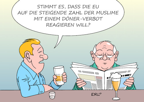 Cartoon: Döner-Verbot (medium) by Erl tagged eu,deutschland,bevölkerung,einwohner,anteil,muslime,islam,steigend,bildzeitung,bild,gerücht,verordnung,kommission,phosphat,tiefkühlfleisch,europaparlament,dönerverbot,unwahrheit,karikatur,erl,eu,deutschland,bevölkerung,einwohner,anteil,muslime,islam,steigend,bildzeitung,bild,gerücht,verordnung,kommission,phosphat,tiefkühlfleisch,europaparlament,dönerverbot,unwahrheit,karikatur,erl